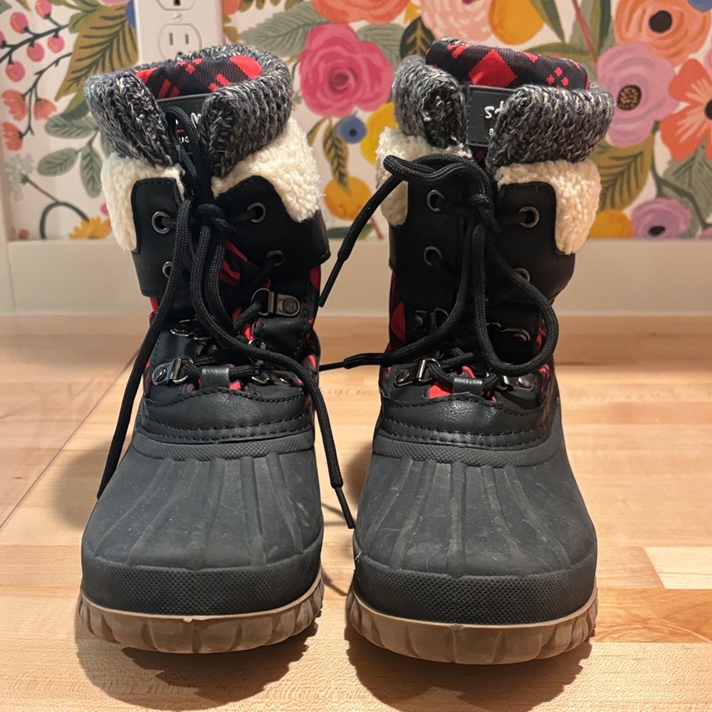 Black and Red Winter Boots